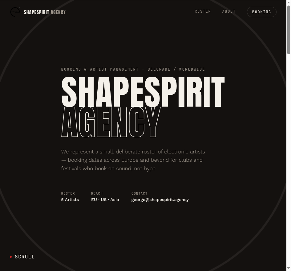 Shapespirit Agency website preview
